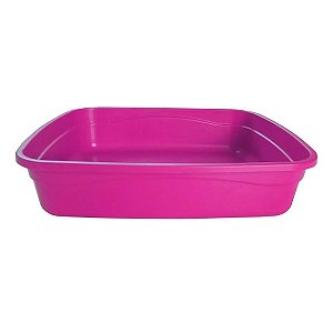 Caixa De Areia Banheiro Higiênico Gatos Sanitário Rosa Único