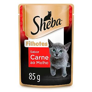 Ração Úmida Sheba Gatos Filhotes Sachê Carne ao Molho 85 g