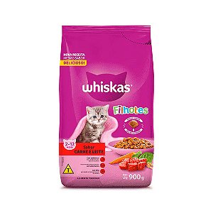 Ração Whiskas Gatos Filhotes Carne e Leite 900 g