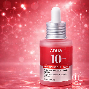 Anua Niacinamide 10 + TXA 4 Serum – Sérum Coreano com Niacinamida 10% e Tranexâmico para Manchas, Oleosidade e Tom Irregular
