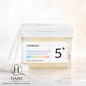 Numbuzin No.5+ Vitamin Glutathione Concentrated Toner Pads – Pads Clareadores e Iluminadores, Poros e Viço Coreano