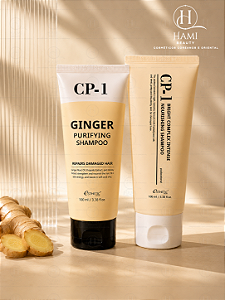Kit CP-1 Ginger Purifying Shampoo + Bright Complex Intense Nourishing Shampoo - Duo Capilar Coreano Nutrição e Limpeza