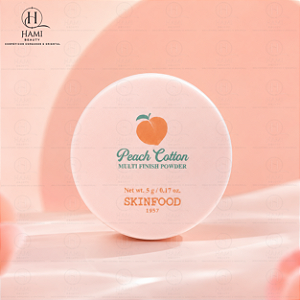 SKINFOOD Peach Cotton Multi Finish Powder – Pó Facial Matificante com Extrato de Pêssego 5g