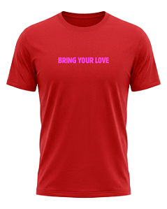 Camiseta Bring Your Love Frente e Verso Madonna Sabrina Carpenter Fanmade O Culto do Pop