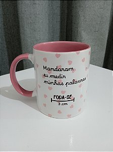 Caneca Foda-se com Corações cor-de-rosa 325 ml