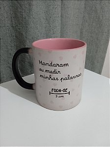 Caneca Mágica Foda-se com Corações cor-de-rosa 325 ml
