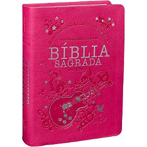Livro Bíblica Sagrada Letra Grande - Capa Pink - Sbb