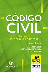 Livro Codigo Civil: Lei N. 10.406, de 10 de Janeiro de 2002 - Editora Manole