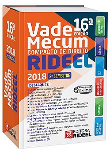Livro Vade Mecum Compacto de Direito - 2 Semestre 2018 - Editorial Rideel