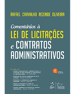 Livro Comentários À Nova Lei de Licitações e Contratos Administrativos  Oliveira