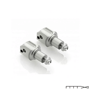 Adaptador para Pedaleira - Aluminio - Par - Kawasaki Zx10R 06-07, Z750 07 -, Z100 03-09 - Rizoma