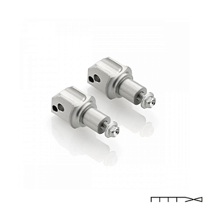 Suporte / Adaptadores de Pedaleira Piloto  - Aluminio / Prata - Ducati Multistrada 1200 - Rizoma