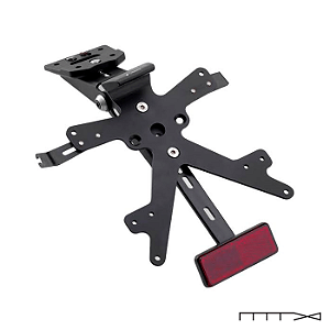Suporte de Placa Regulável com Iluminação de Placa - Kawasaki Z800 2013 - 2014 - Rizoma