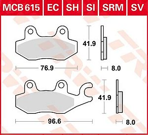 Pastilha de Freio Orgânica Dianteira TRW - Diversos Mods. Suzuki/ Triumph e Yamaha