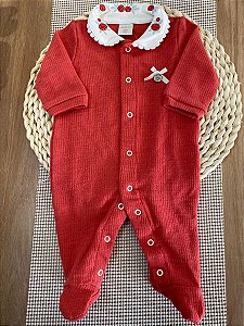 MACACÃO MALHA TRICOT MINI & CO - GOIABA