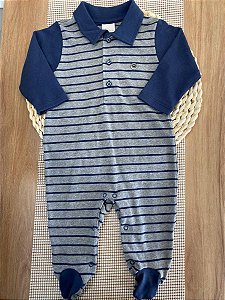 MACACÃO ESTAMPADO ANJOS BABY - AZUL TRICOT