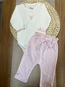 CONJUNTO BODY E CALÇA ANJOS BABY - ELEFANTINHA