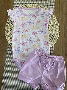 CONJUNTO BODY E SHORT ANJOS BABY