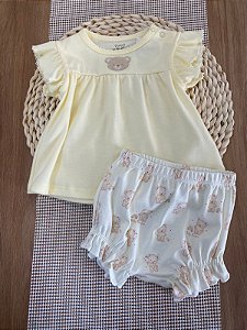 CONJUNTO BATA E SHORT ANJOS BABY - URSINHO
