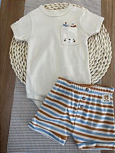 CONJUNTO BODY E SHORT UP BABY - URSO LISTRAS