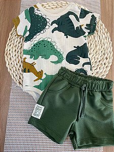 CONJUNTO BODY E SHORTS UP BABY - DINOSSAURO