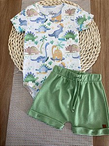CONJUNTO BODY E SHORT ANJOS BABY - DINOSSAURO