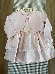 VESTIDO E BOLERO MALHA PARAISO - ROSE