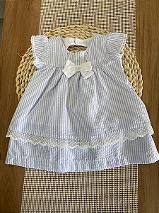 VESTIDO MALHA PARAÍSO - AZUL LISTRAS