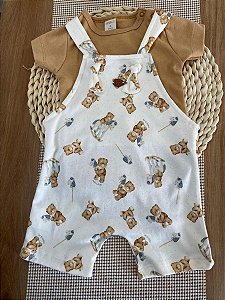 JARDINEIRA E BODY TRICOT MINI&CO - URSINHOS