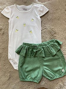 CONJUNTO BODY COM SHORT ANJOS - LIMÃO
