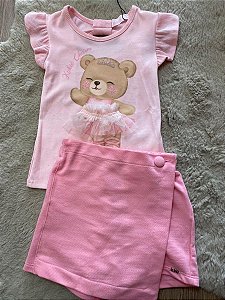 CONJUNTO CAMISETA E SHORT SAIA KUKIE - URSINHA