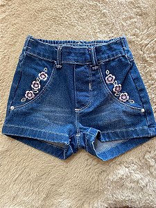 SHORT JEANS PARAÍSO - FLORES