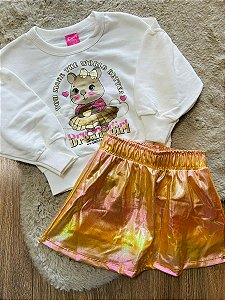 CONJUNTO BLUSA E SAIA CINTI