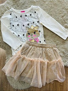 CONJUNTO BLUSA E SAIA CINTI