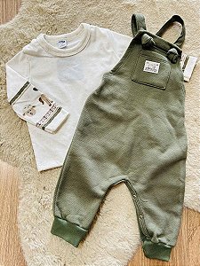 CONJUNTO JARDINEIRA E CAMISETA MANGA LONGA DIVERTTO