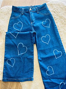 CALÇA JEANS WIDE LEG KUKIÊ