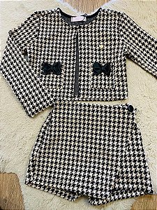 CONJUNTO CASACO E SHORT SAIA PIED POULE KUKIÊ