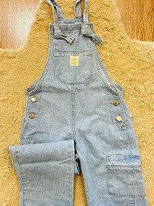 JARDINEIRA JEANS FEMININA TRAJADINHOS (4 AO 10)