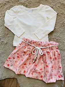 CONJUNTO BLUSA MANGA LONGA E SAIA KIKI XODÓ - 1 AO 4