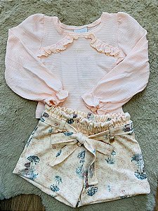 CONJUNTO BLUSA MANGA LONGA E SHORTS KIKI XODÓ - 1 AO 3