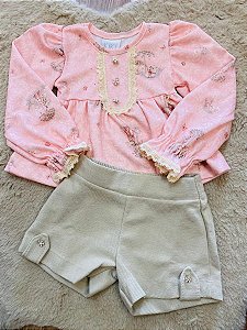 CONJUNTO BATA E CALÇÃO KIKI XODÓ - 1 AO 4