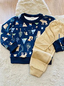 CONJUNTO BLUSA E CALÇA LUC.BOO - TAM 1 AO 3