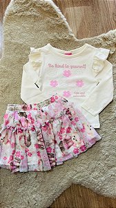 CONJUNTO BLUSA E SAIA CINTI - TAM 2 AO 8