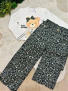 CONJUNTO BLUSA BOXY E CALÇA SARJA KUKIÊ (TAM 4 AO 10)
