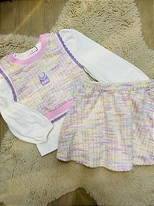 CONJUNTO 3 PEÇAS TWEED KUKIÊ (TAM 2 AO 6)