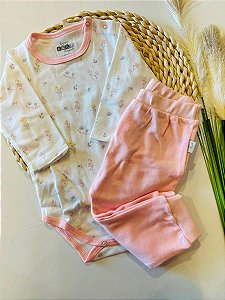 CONJUNTO BODY E CALÇA  ANJOS BABY - TAM RN AO M