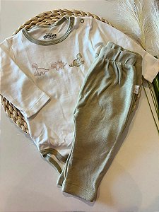 CONJUNTO BODY E CALÇA ANJOS - TAM RN e P