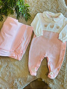 SAÍDA MATERNIDADE MALHA TRICOT ANJOS BABY