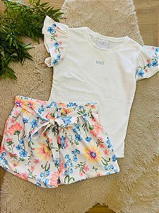 CONJUNTO CAMISETA MANGA CURTA E SHORTS KIKI XODÓ - TAM 6 AO 12