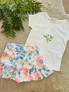 CONJUNTO CAMISETA E SHORT SAIA KIKI XODÓ - TAM 1 AO 4